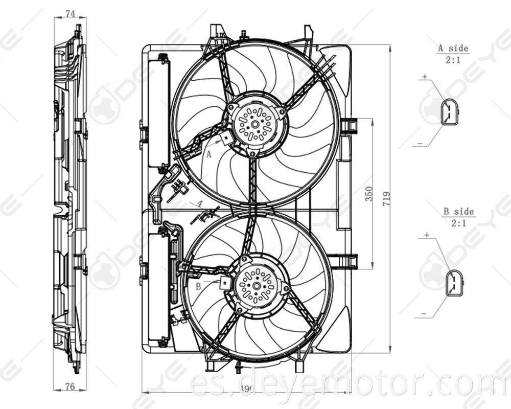 8K0121207A 8K0959455F M 8K0959455G P ventiladores de refrigeración del radiador eléctrico para A4 S4